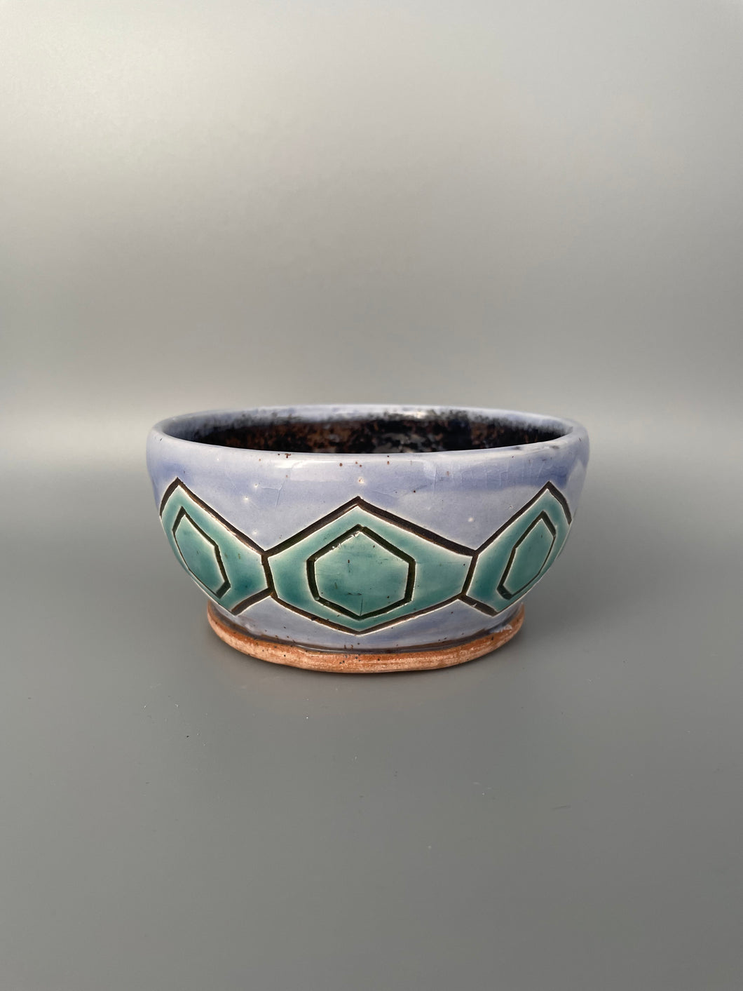 Blue and Green Bowl with Black Inside