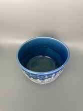 Load image into Gallery viewer, Blue Serving Bowl with Carved Pattern
