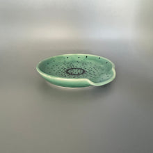 Load image into Gallery viewer, Light Green Spoon Rest with Radiating Dot Pattern
